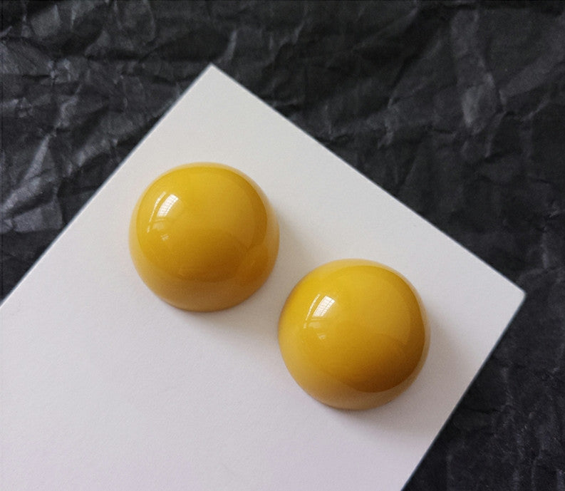 Fun Cute Round Resin Geometric Ear Earrings
