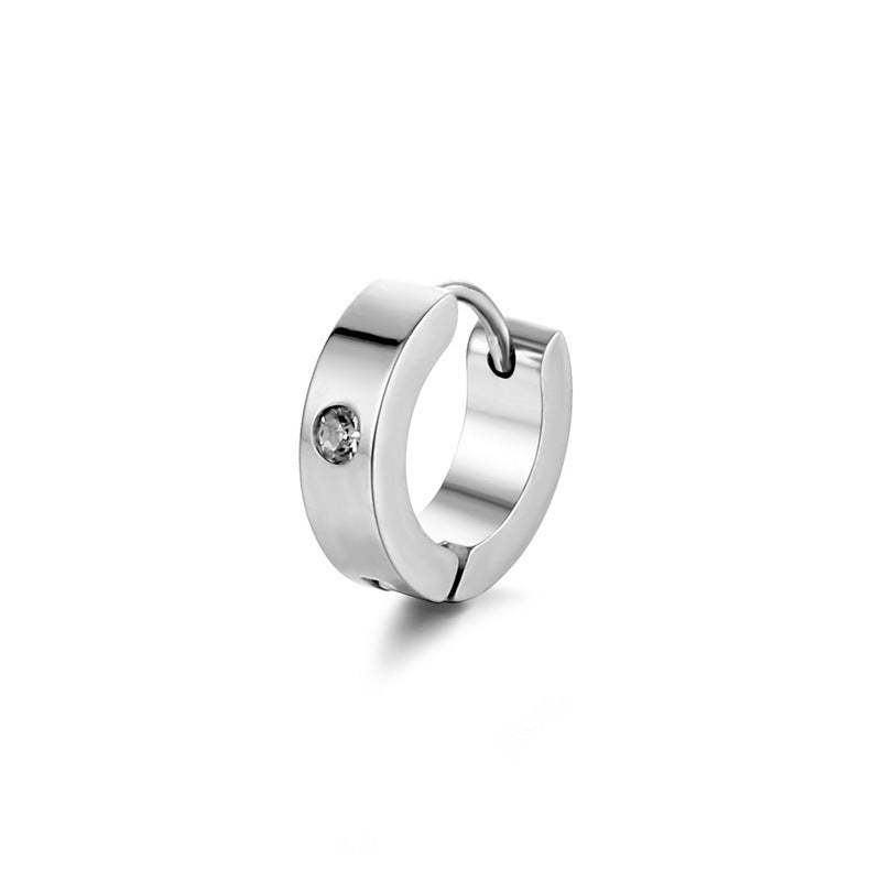 Men's Rhinestone High-grade Titanium Steel Simple Graceful Clip Trendy Ear Buckle