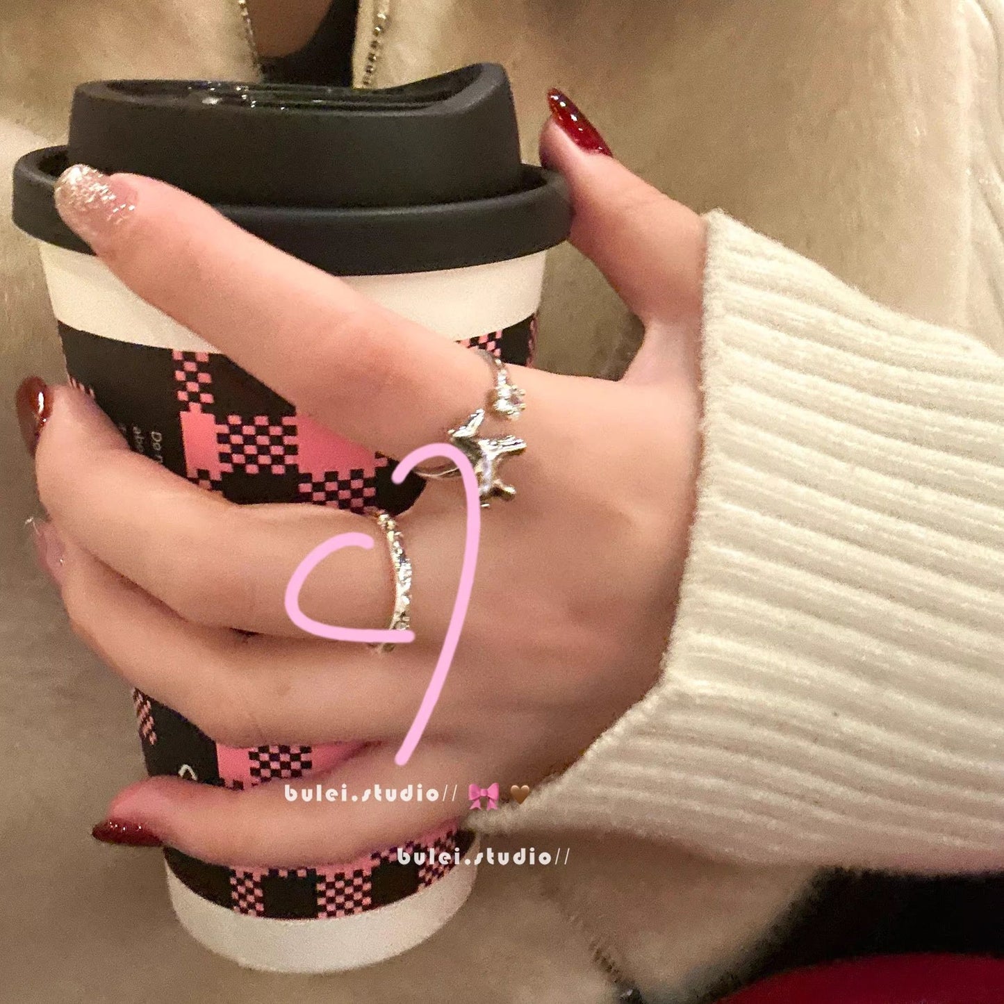 Zircon Simple Female Opening Adjustable Index Finger Light Luxury Rings