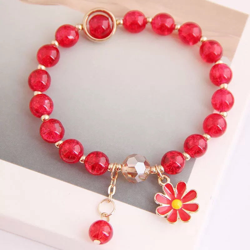 Explosion Flower Crystal Female Pink Sunflower Bracelets