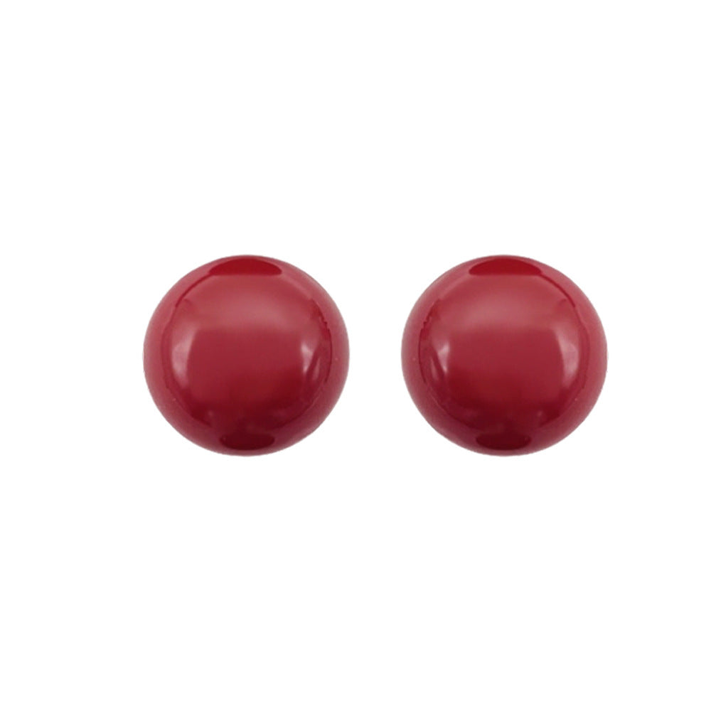 Cherry Color Atmosphere Accessories Wine Steamed Earrings