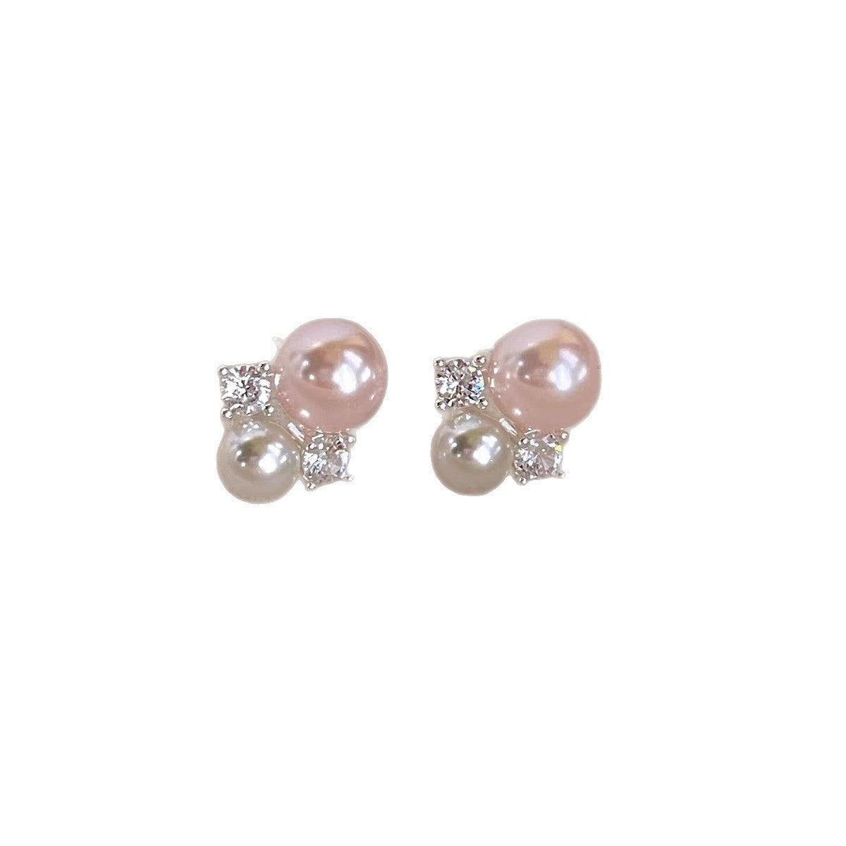 Gentle Pink Pearl Zircon Light Luxury Minority High-grade Exquisite Elegant Earrings
