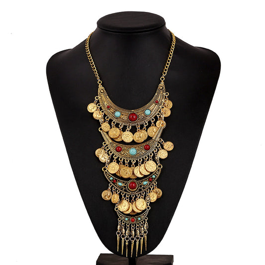 Ethnic Style Exaggerated Alloy Electroplated Bohemian Necklaces