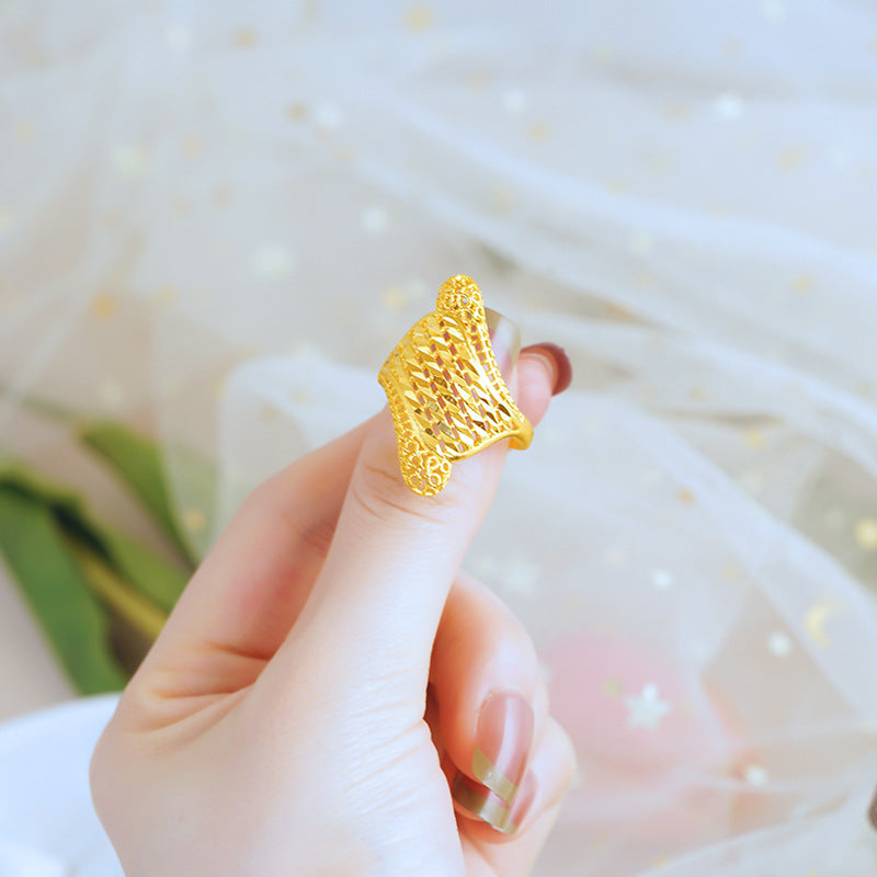 Women's Advanced Design Exaggerated Opening Real Bronze Rings