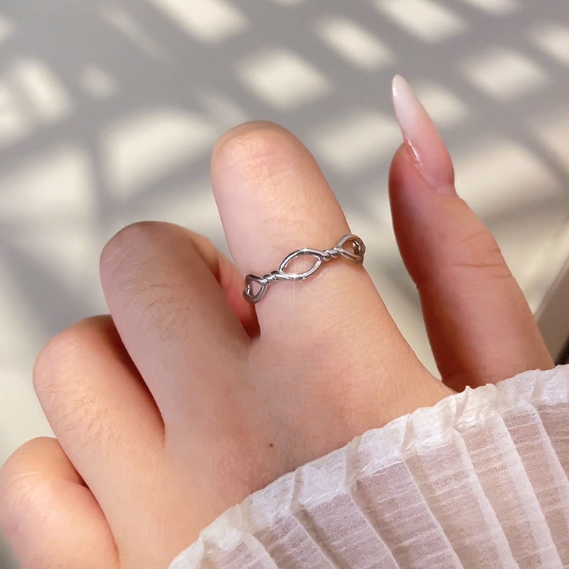 Line Twist Female Simple Temperament Daily Commute Adjustable Ring