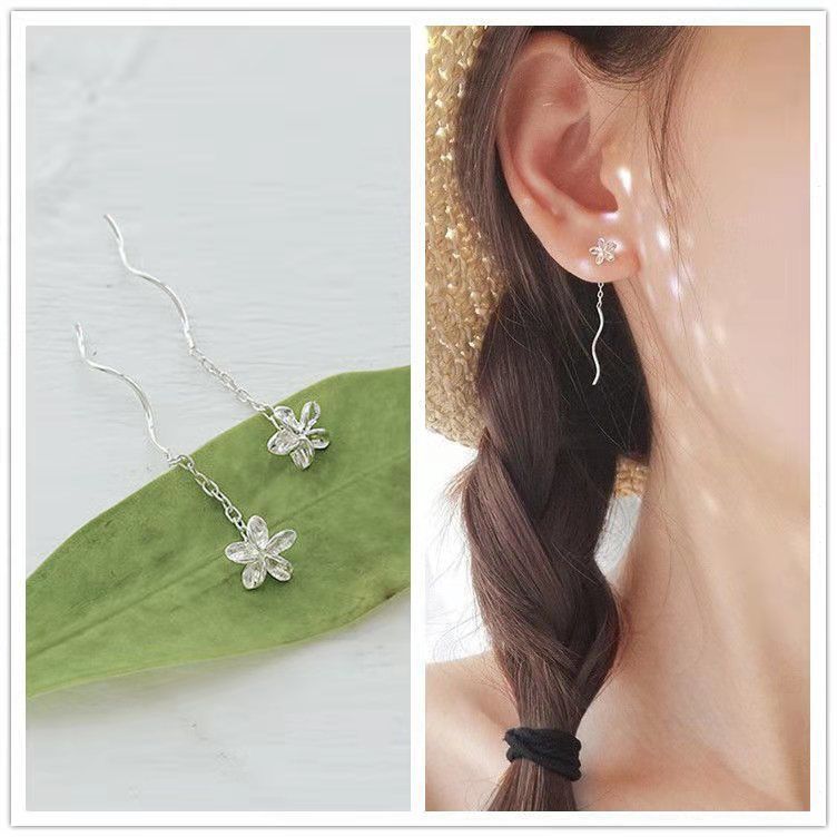 Women's Sterling Sier Egg Yolk Flower Trendy Summer Ear Line