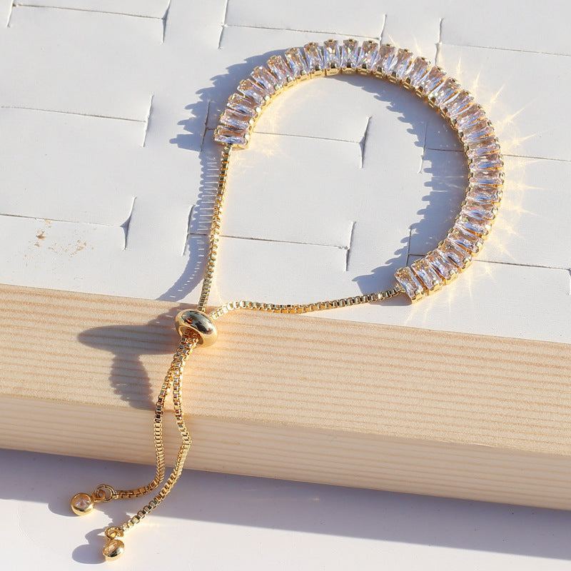 Women's Colorful Solid Color Zircon Full Diamond Bracelet