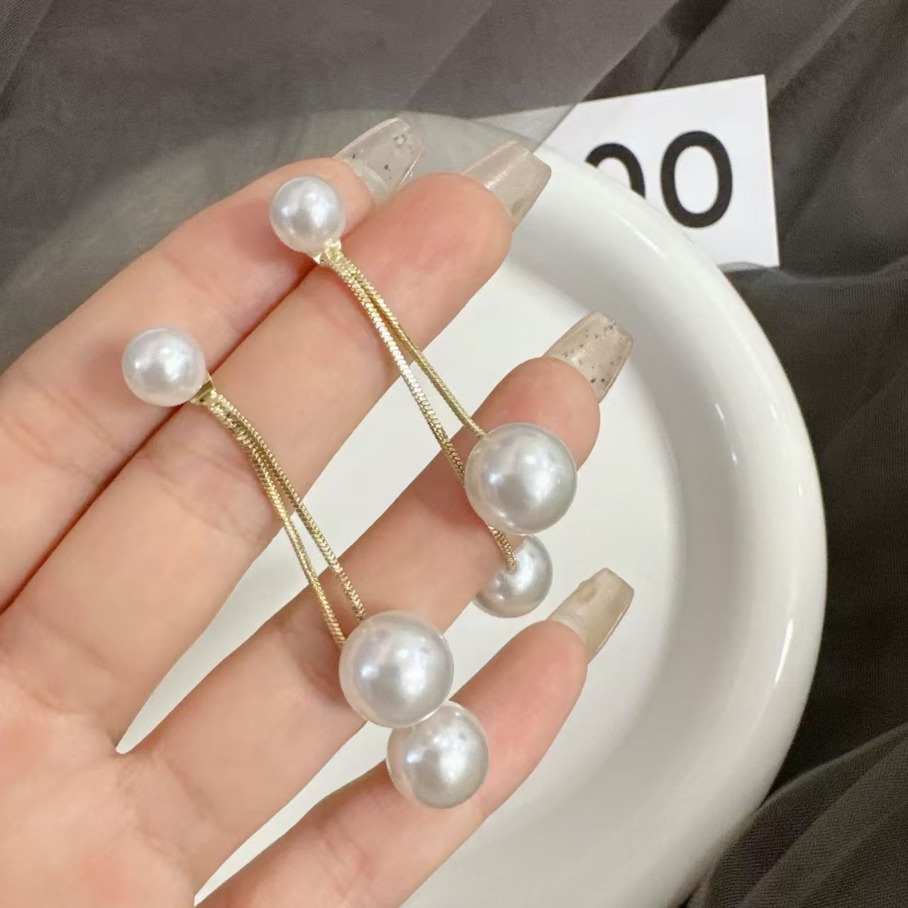 Pearls Long Fringe Ear Light Luxury High-grade Minority Earrings