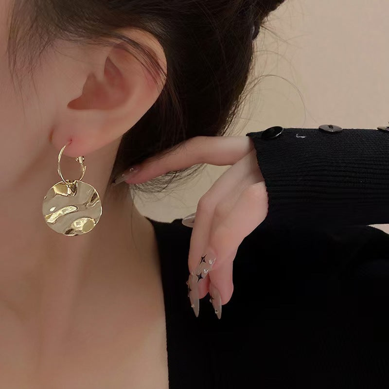 Irregular Round Eardrops Temperament Female Fashionable Stud Earrings