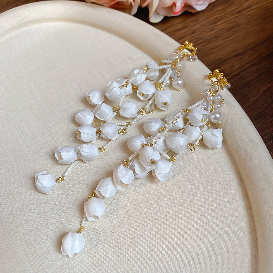 Tassel Ear Clip Vintage Court Style Rings