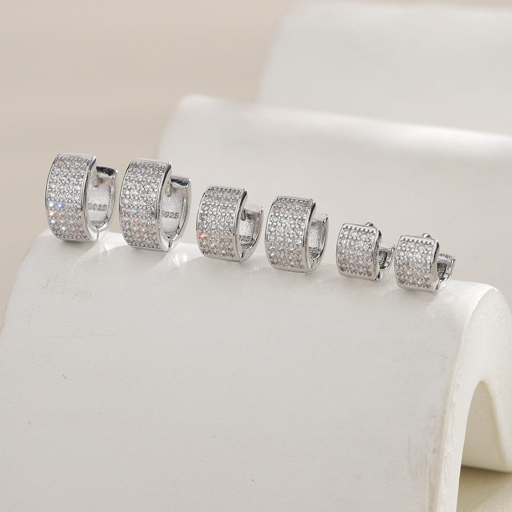 Edge Clip High-grade Unique Circle Cuff Twin Earrings