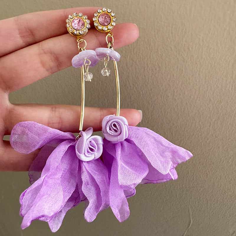 Super Fairy Fresh Mori Sweet Elegance Long Wild Handmade Pearl Earrings