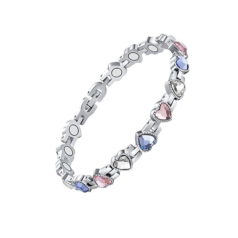 Brocade Heart-shaped Gaussian Full Magnet Adjustable Diamond Bracelets