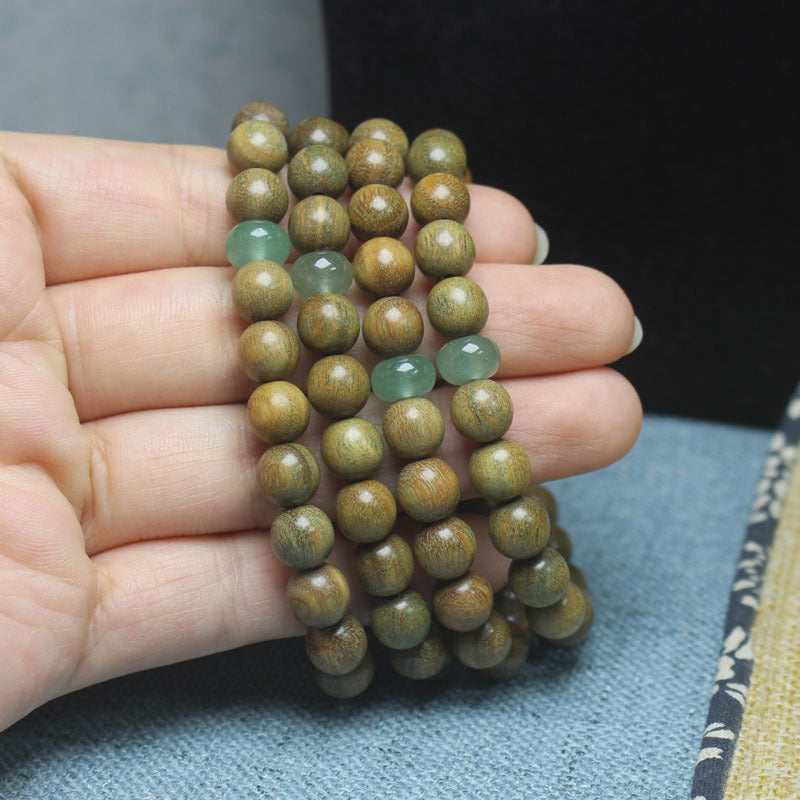 Live Broadcast Supply Green Sandalwood Emerald Buddha Bracelet