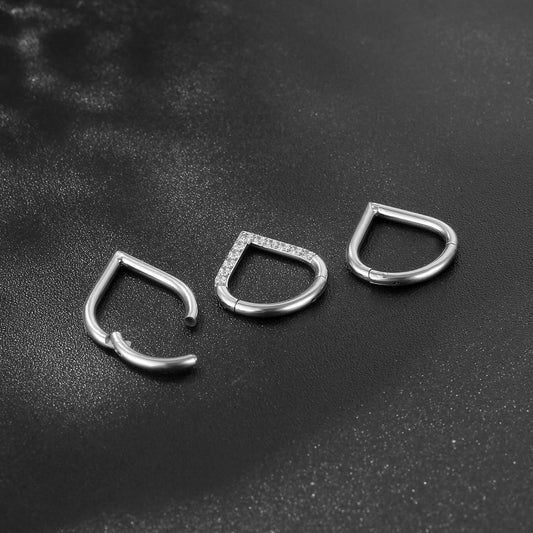 Nose Titanium Steel Heart-shaped Water Drop Earrings