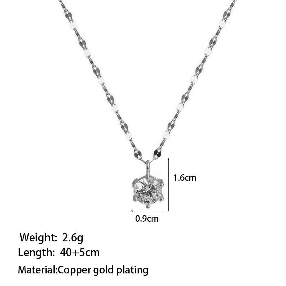 Women's Micro Inlaid Zircon Sun Star Moon Zodiac Clavicle Necklace