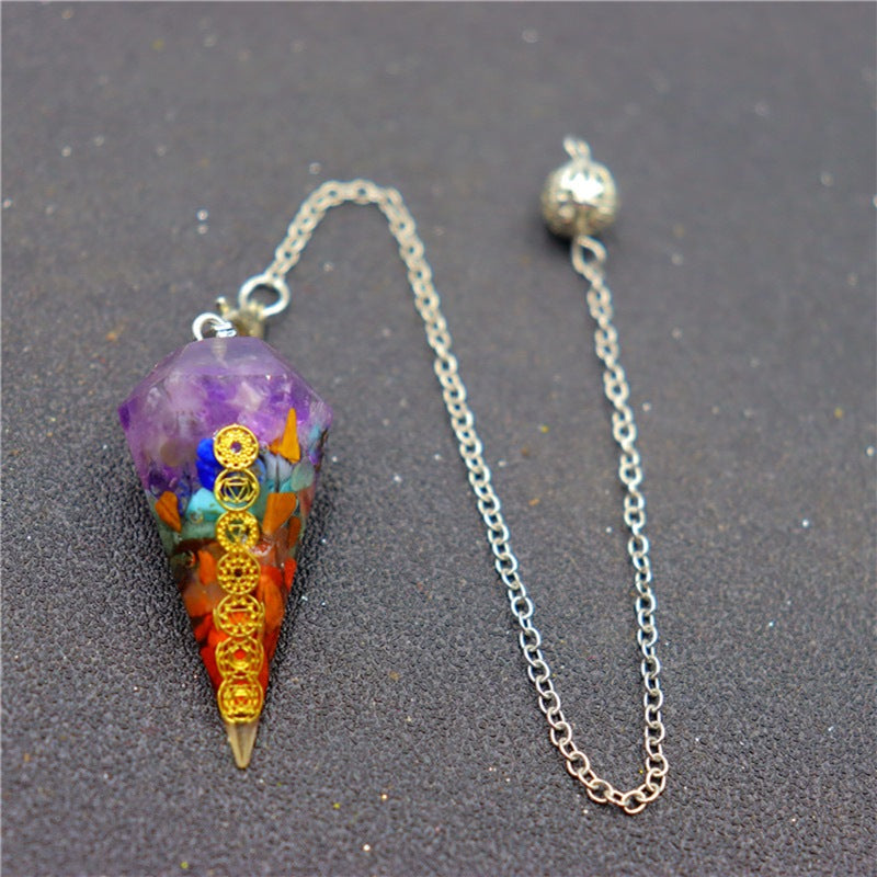 Gravel Resin Colorful Hexagonal Cone Hexagon Pendants