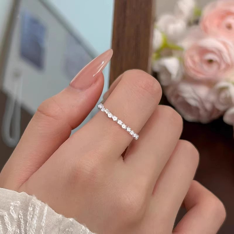 Light Luxury High-grade Korean Sweet Dignified Flowers Forefinger Rings