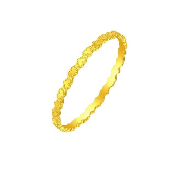 Women's Minimalist Imitation Gold Sand Hand Ornament No Color Rings