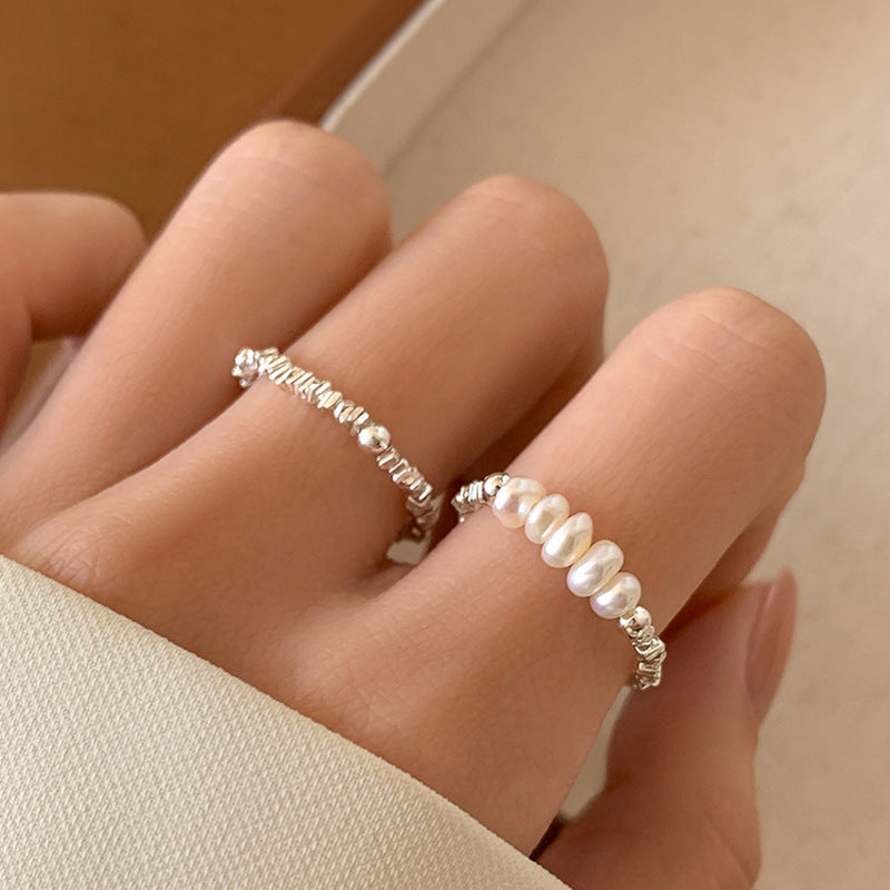 Sier Set Female Light Luxury Minority Rings