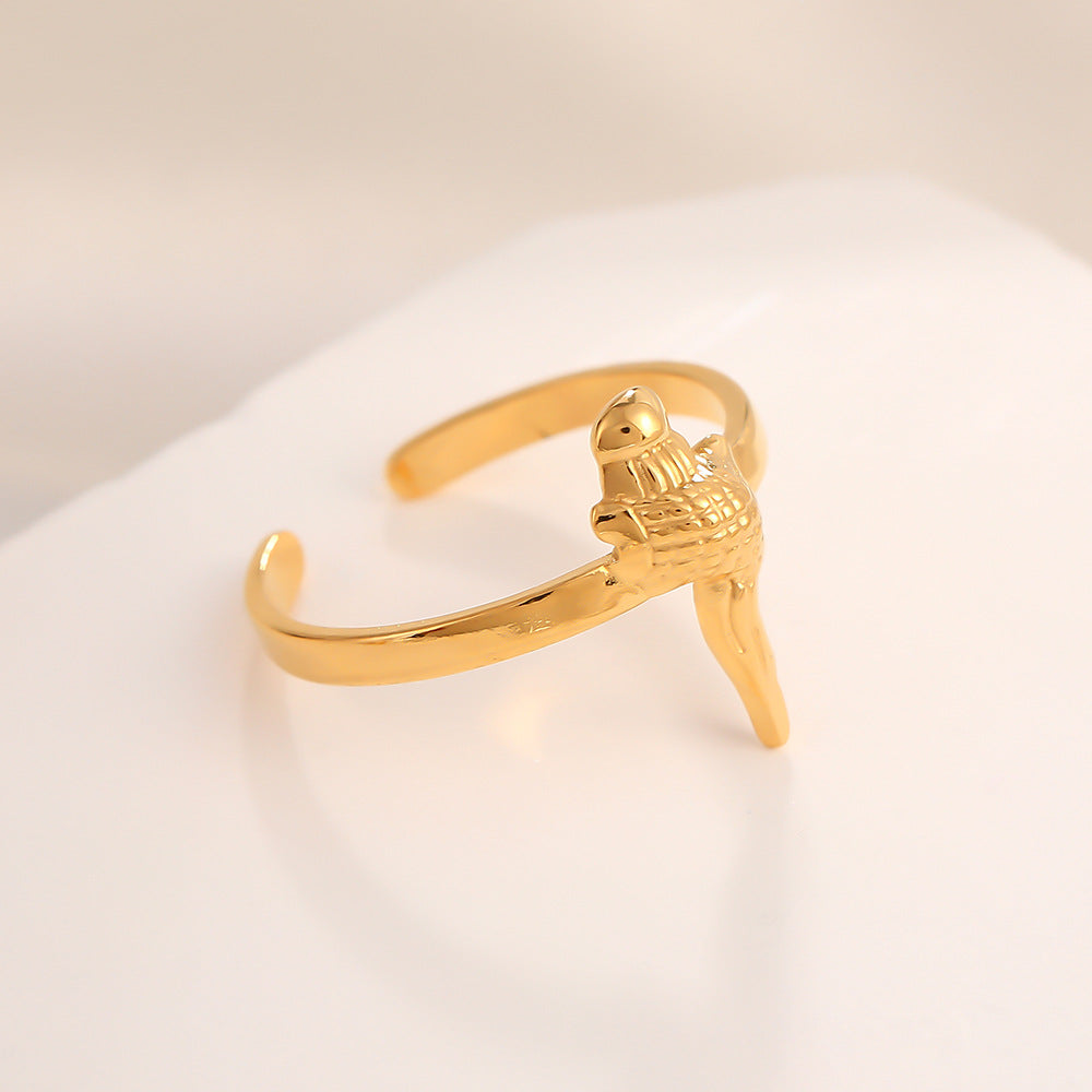 Steel Titanium Small Shell Starfish Design Creative Simple Ring