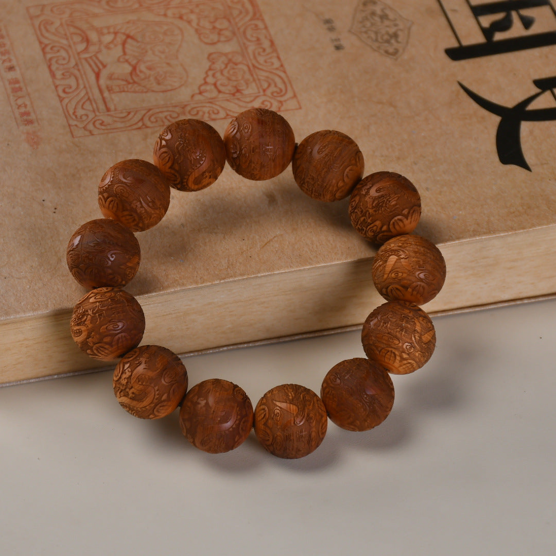 Women's & Men's Arborvitae Lightning Transparent Buddha Beads Live Studio Drainage Temple Bracelet