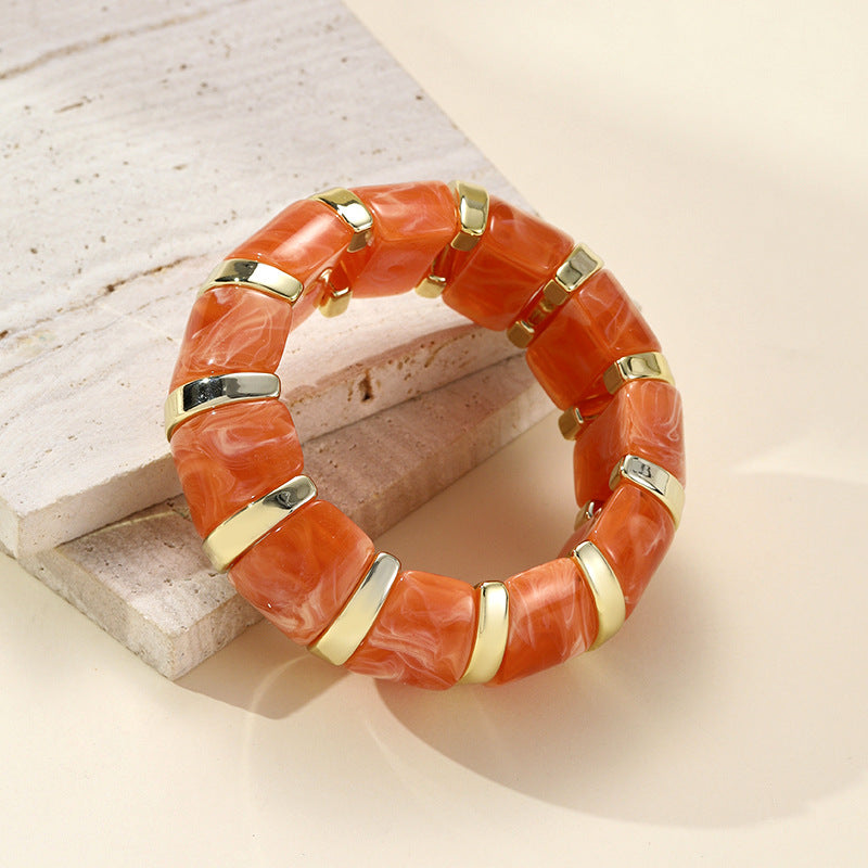 Women's Fashion Vintage Acrylic Elastic Elegant Bracelet