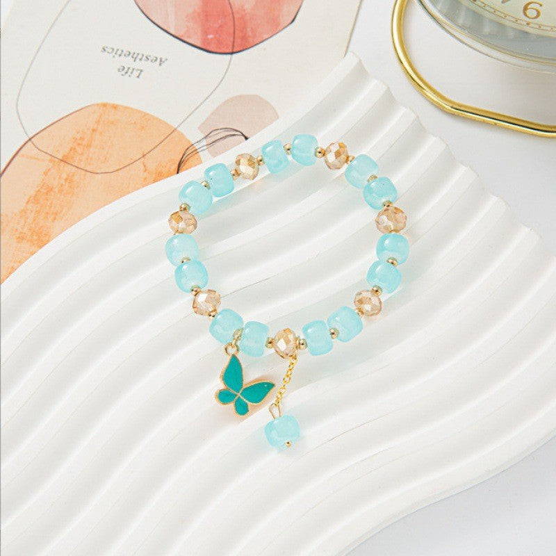 Female Aquamarine Gray Moonlight Natural Crystal Bracelet