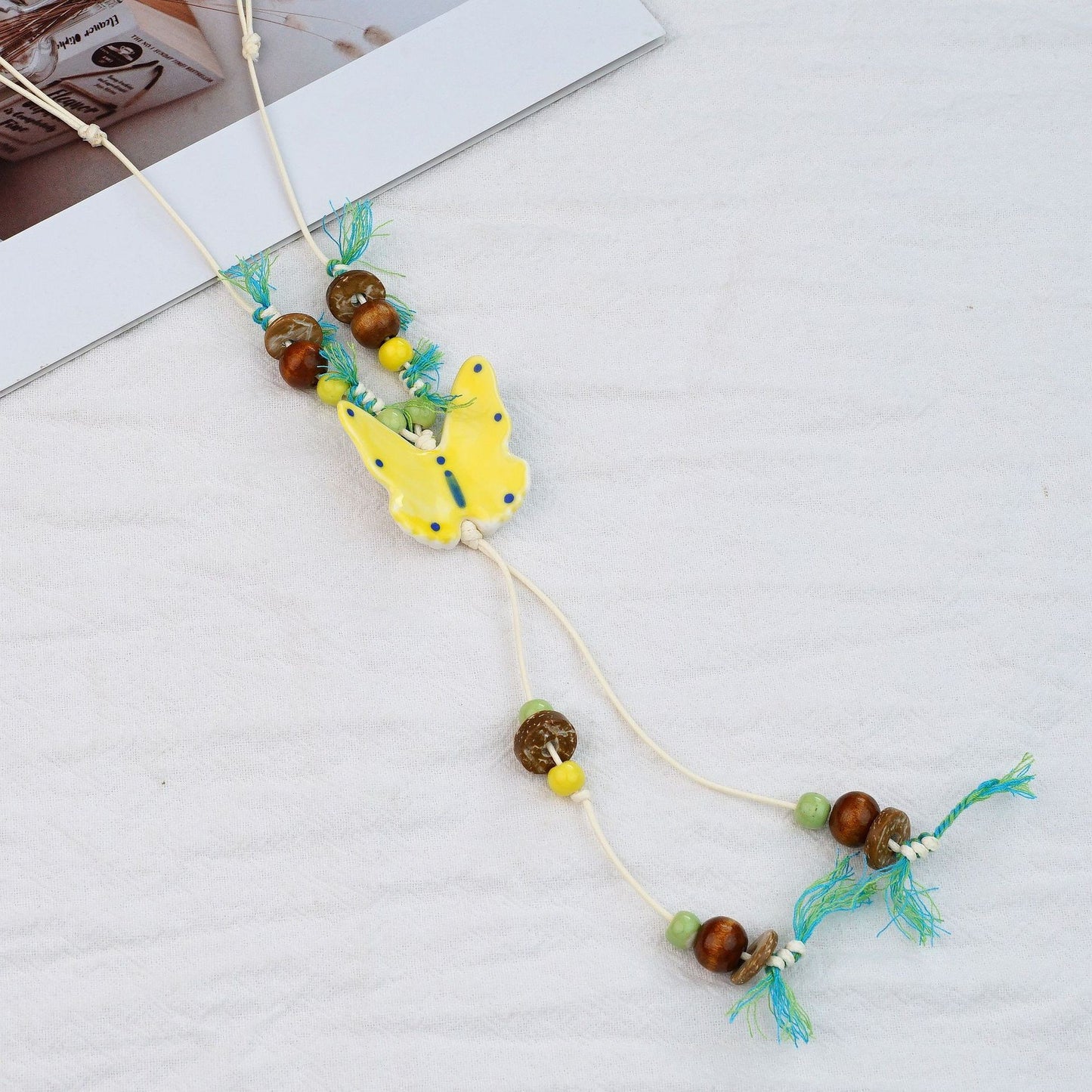 Style Personalized Trendy Ceramic Geometric Colorful Fish Long High-grade Necklace
