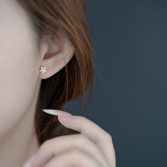 Women's Mini Star Ear Simple Fresh Elegant Zircon Niche Stud Earrings