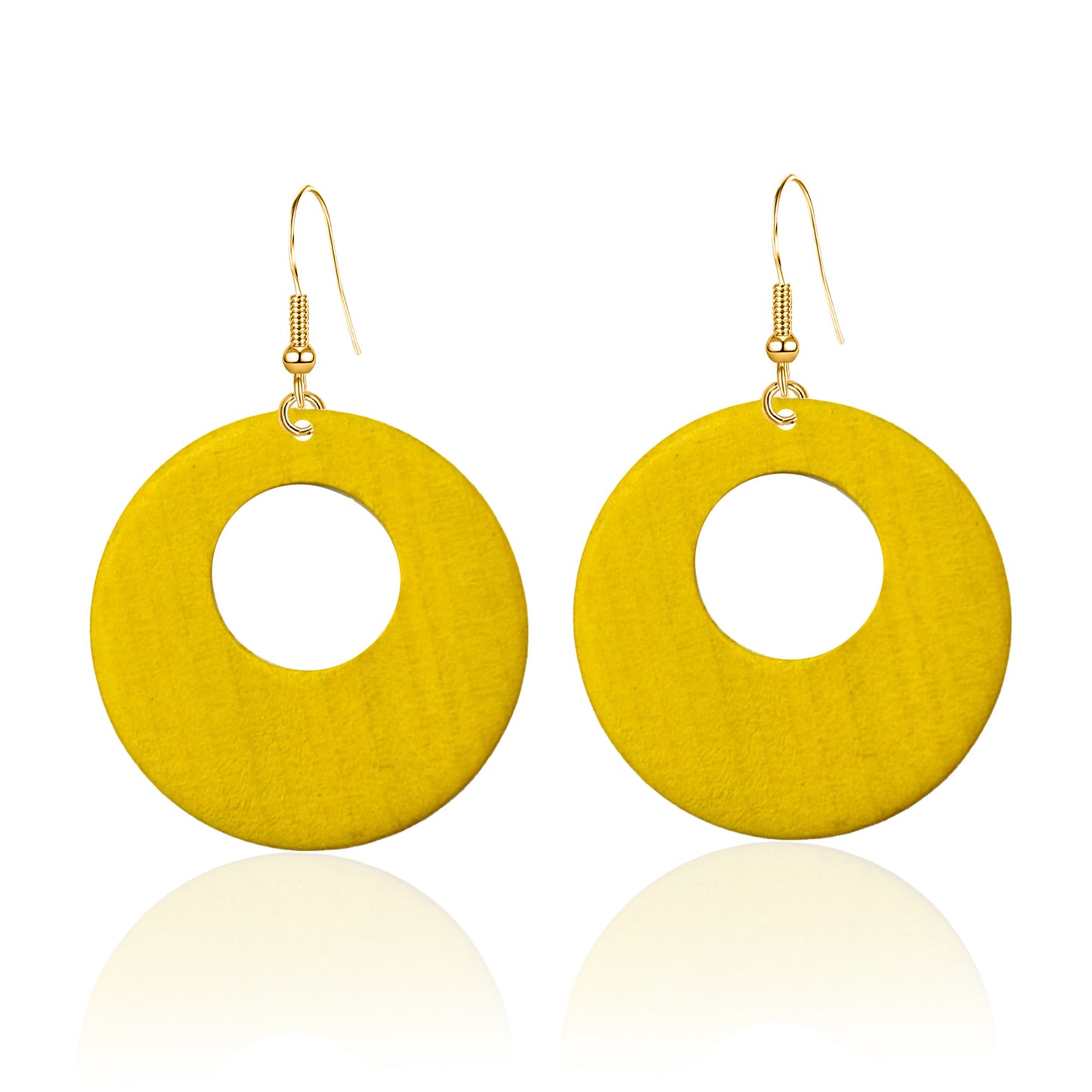 Fashion Exaggerated Personalized Round Wood Large Earrings
