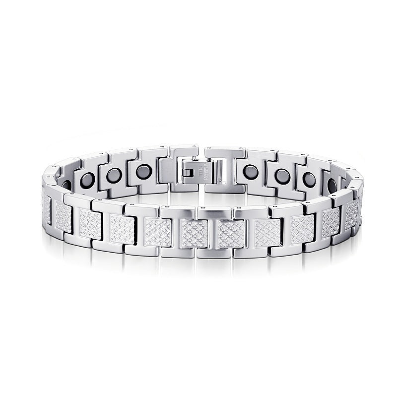Durable Men's Adjustable Stainless Steel Crocodile Bracelet