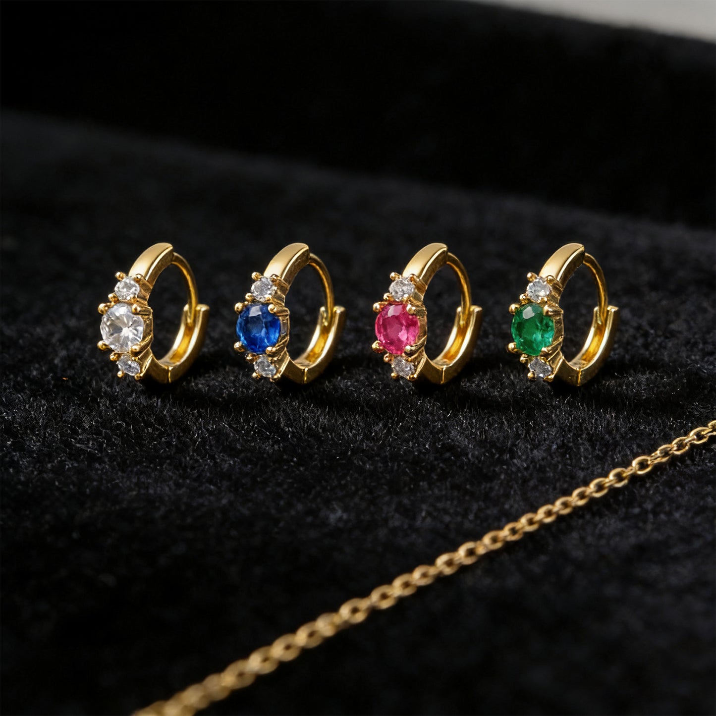 Women's Simple Color Zircon Clip Exquisite High-grade Earrings