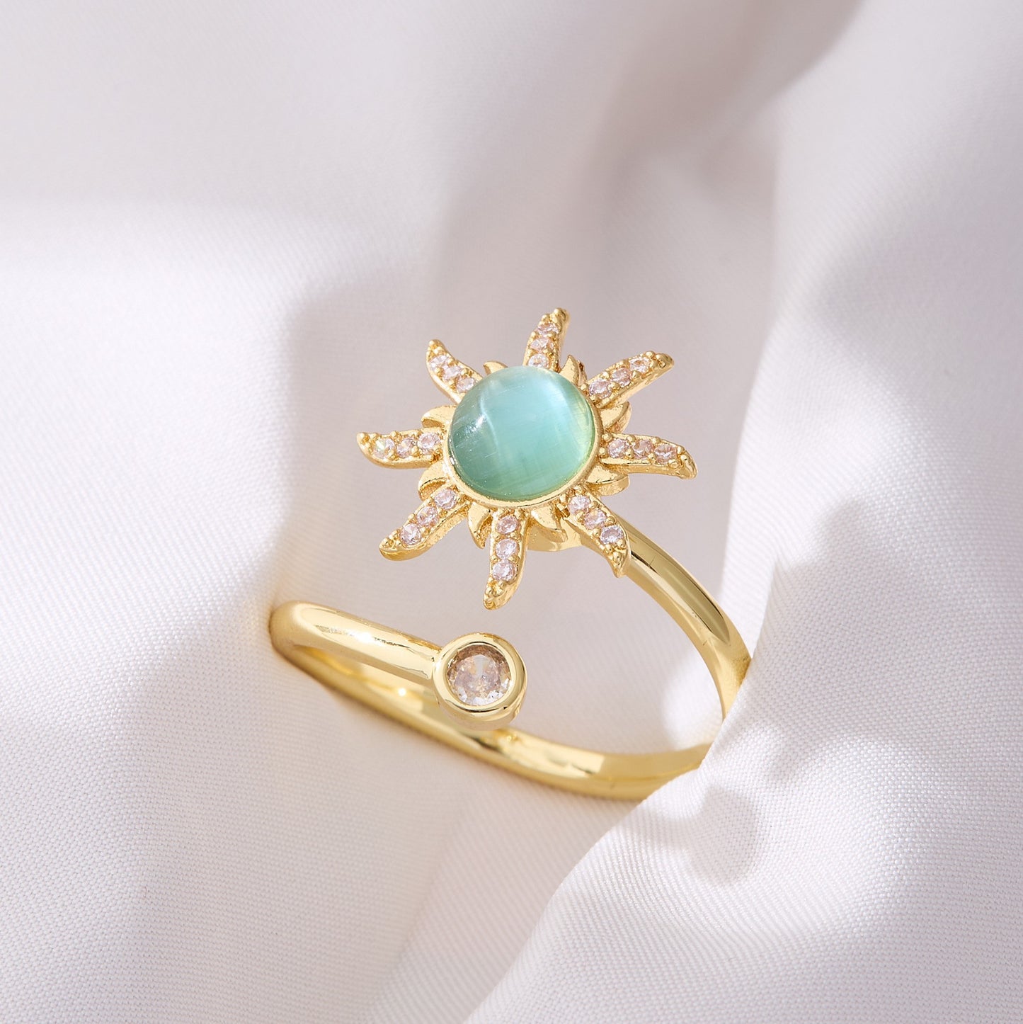 Valentine's Day Gift Flower Zircon Rotatable Ring