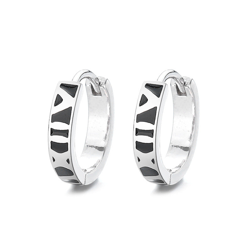 Women's & Men's Roman Time Medium Cold Style Niche Epoxy Ear Simple Earrings