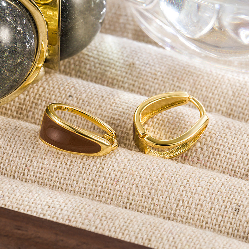 Dripping Curved Clip Circle French Style Ear Buckle