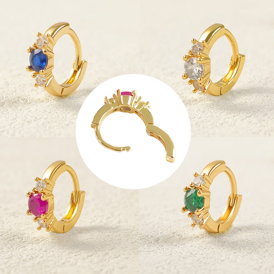 Women's Simple Color Zircon Clip Exquisite High-grade Earrings