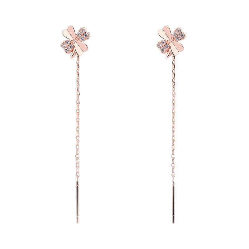 Women's Lucky Four-leaf Clover Simple Refined Rhinestone Rings