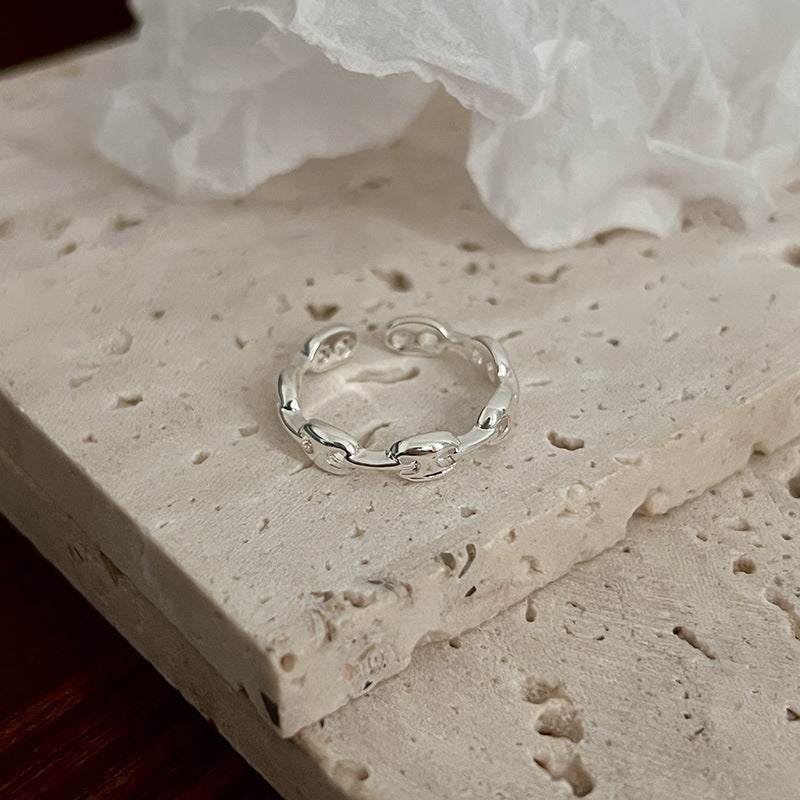 Golden Sier Open Pig Nose Simple Rings