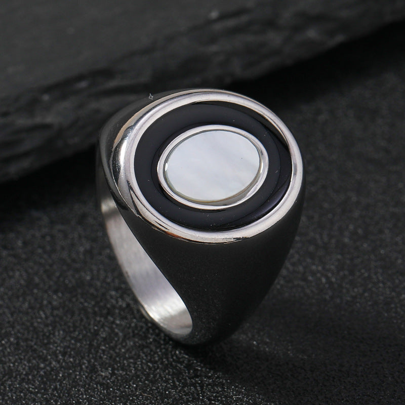 Gem Light Luxury High-grade Vintage Stainless Rings