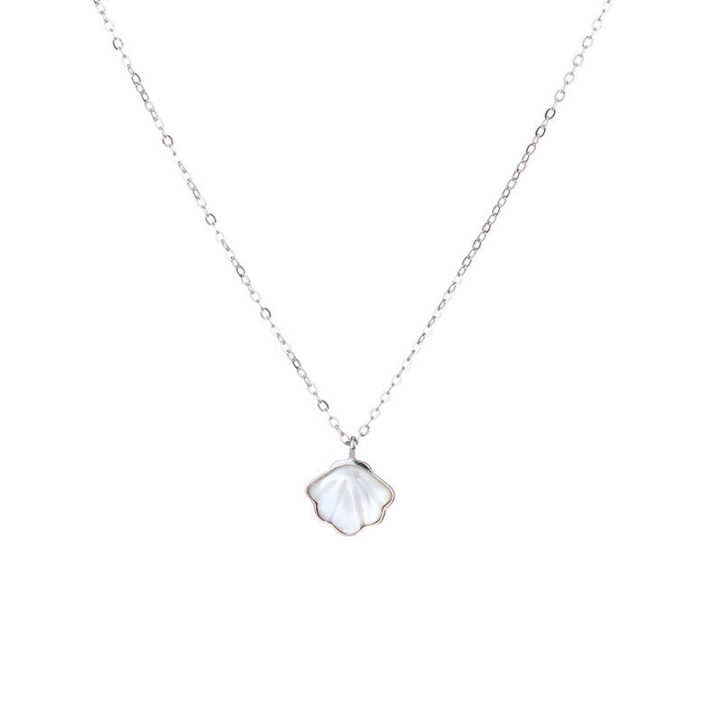 Design One Quilt Imitation Sier Clavicle Chain White Shell Valentine's Necklace