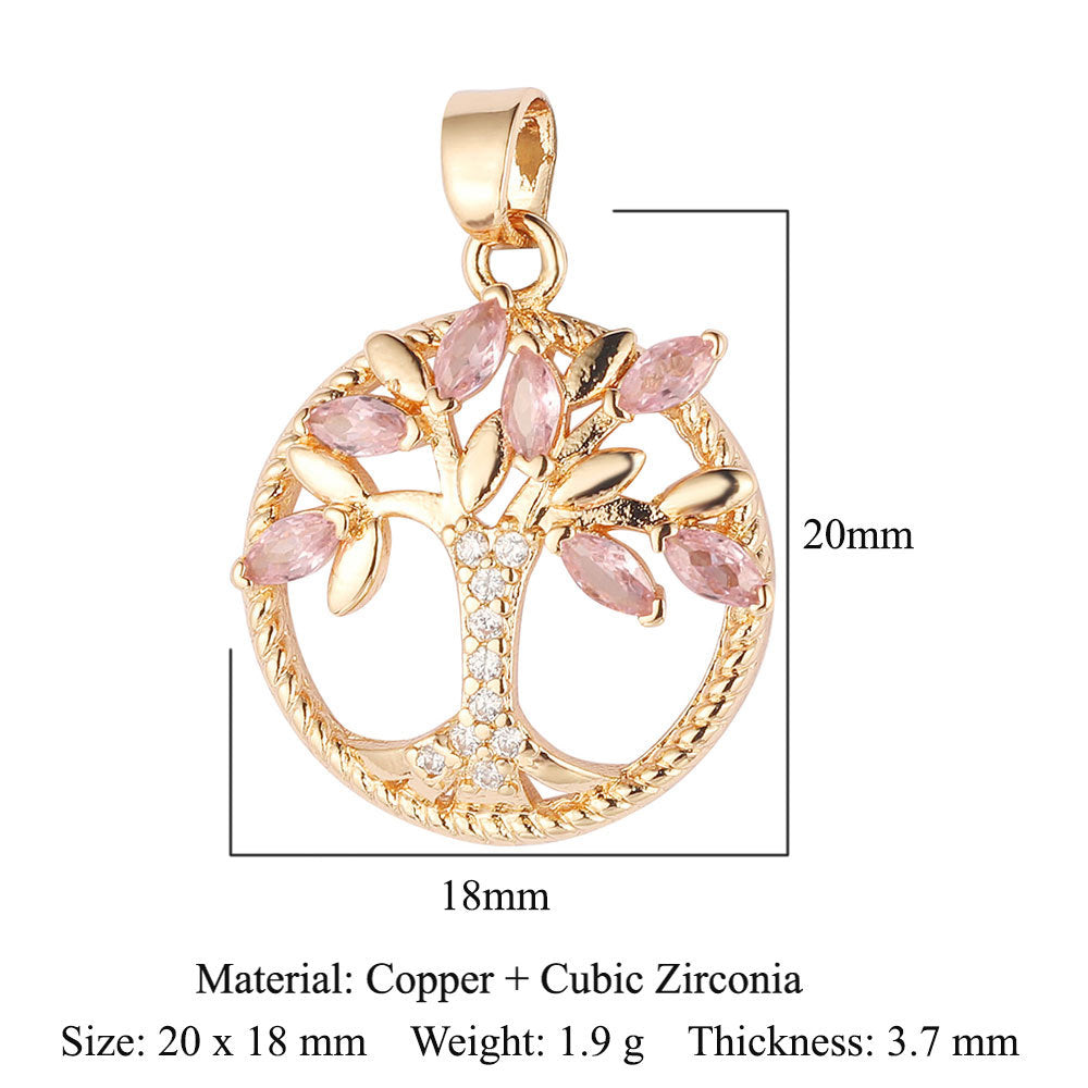 Lucky Tree Copper Zircon Fishtail Butterfly Ornament Accessories Water Pendants