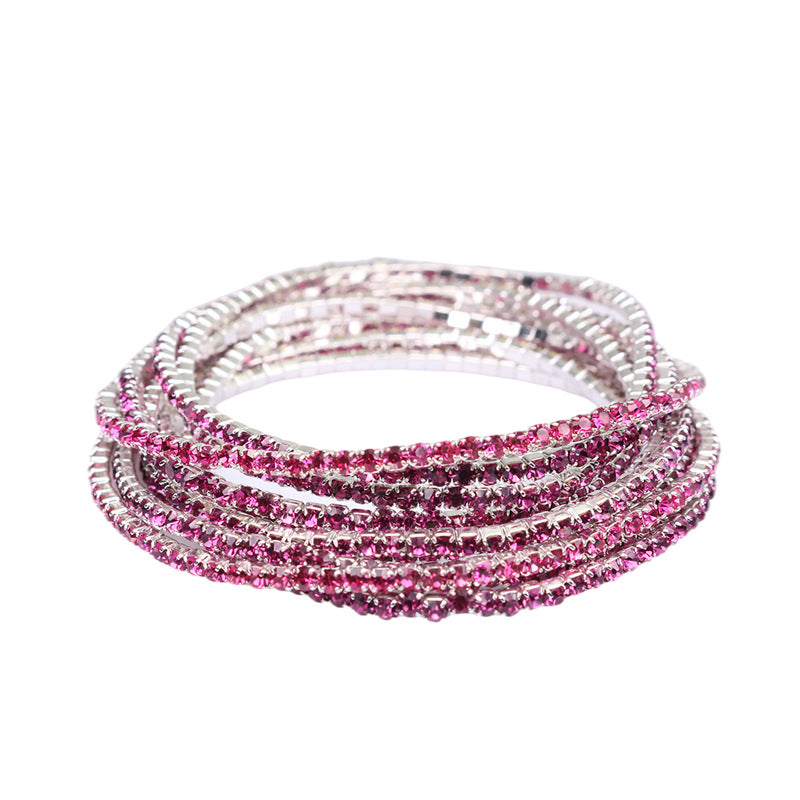 Diamond Claw Chain Colorful Crystals Simple Bracelets