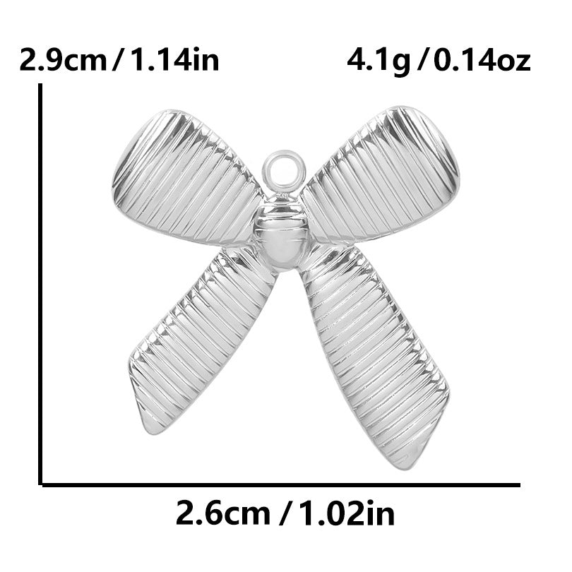 Stainless Steel Golden Bow Fashion Ornaments Pendants