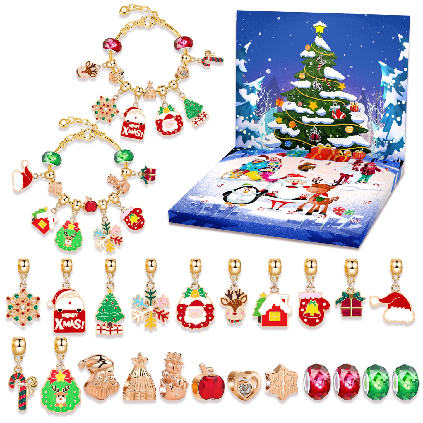 Children's Beaded Santa Claus Blind Box Holiday Bracelets