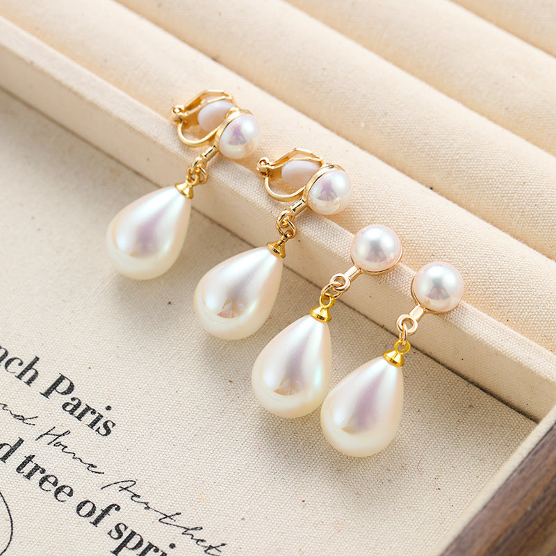 Fashion Water Drops Pearl Sweet Lady Style Earrings