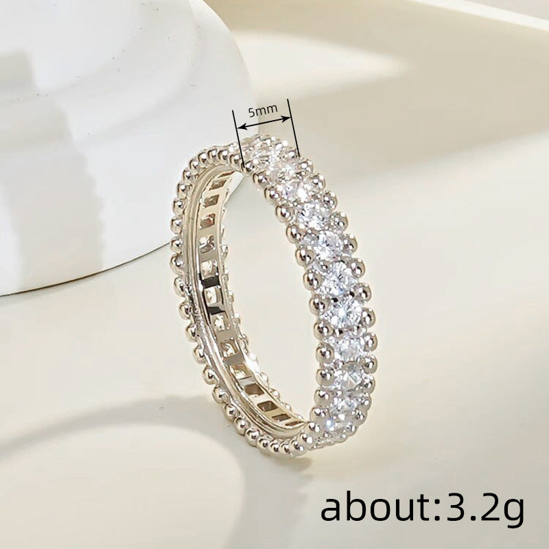 Minimalist Fairy Shiny Female Full Diamond Live Ring