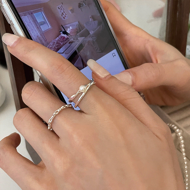 Style Niche Design High-grade Pearl Female Live Broadcast Fashion Personalized Ring