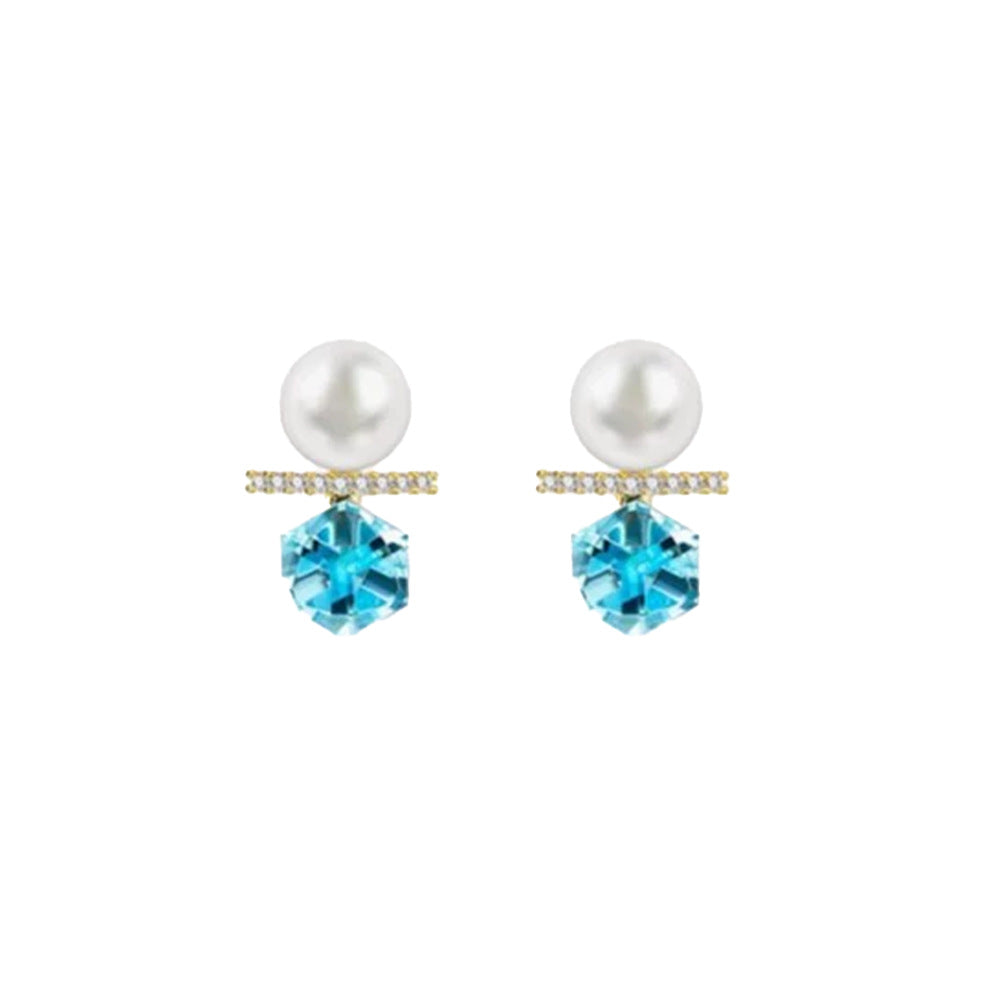 Pearl Balance Beam Fashion Commuter Simple Earrings