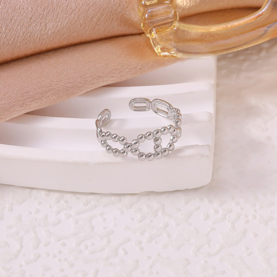 Popular Titanium Steel Female Irregular With Personality Style Simple Ring